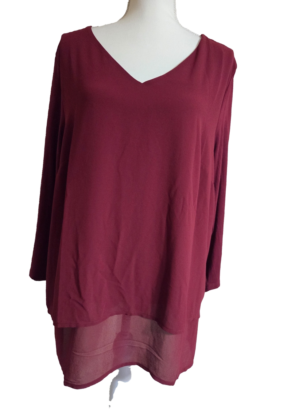 Michael Kors Burgandy V-Necked Tunic